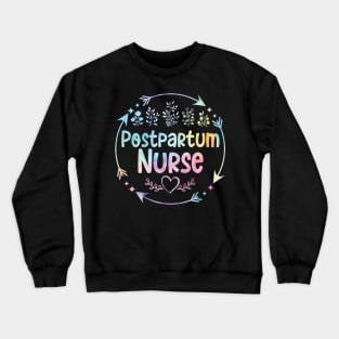 Postpartum Nurse cute floral watercolor Crewneck Sweatshirt